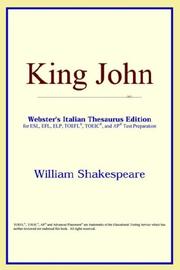 Cover of: King John (Webster's Italian Thesaurus Edition) by William Shakespeare, ICON Reference