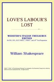Cover of: Love's Labour's Lost (Webster's Italian Thesaurus Edition) by ICON Reference