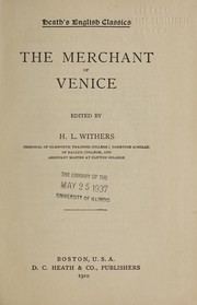 Cover of: The merchant of Venice by William Shakespeare