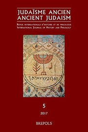 Cover of: Judaisme Ancien - Ancient Judaism Volume 5