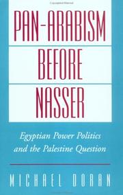 Cover of: Pan-Arabism before Nasser by Michael Doran