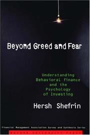 Cover of: Beyond Greed and Fear by Hersh Shefrin, Hersh Shefrin