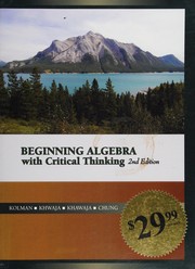 Cover of: Beginning algebra with critical thinking