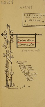 Cover of: Price list, fall 1948-spring 1949 by Eastern Shore Nurseries