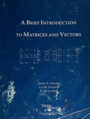 Cover of: A brief introduction to matrices and vectors: Cyber Core Prelim