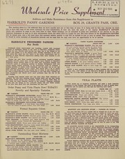 Cover of: Wholesale price supplement by Harrold's Pansy Gardens (Grants Pass, Or.)