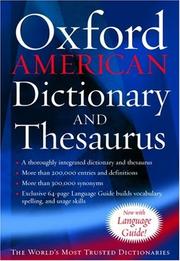 Cover of: The Oxford American dictionary and thesaurus: with language guide.