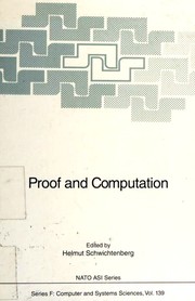 Cover of: Proof and computation by edited by Helmut Schwichtenberg.