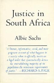 Cover of: Justice in South Africa (Perspectives on Southern Africa) by Sachs, Albie