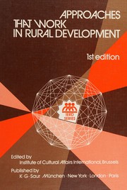 Cover of: Approaches that work in rural development: emerging trends, participatory methods and local initiatives