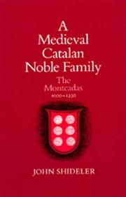 A medieval Catalan noble family by John C. Shideler