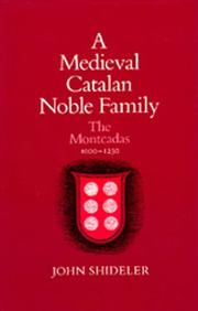 Cover of: A medieval Catalan noble family by John C. Shideler, John C. Shideler