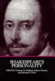 Cover of: Shakespeare's personality by edited by Norman N. Holland, Sidney Homan, and Bernard J. Paris.
