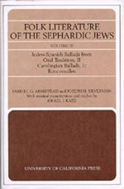 Cover of: Folk Literature of the Sephardic Jews: Vol. III: Judeo-Spanish Ballads from Oral Tradition, II; Carolingian Ballads, 1; Roncesvalles (Folk Literature of the Sephardic Jews)
