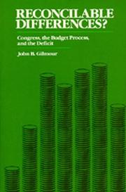 Cover of: Reconcilable differences?: congress, the budget process, and the deficit