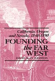 Cover of: Founding the Far West