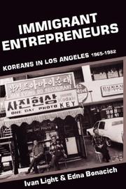 Cover of: Immigrant Entrepreneurs: Koreans in Los Angeles, 1965-1982