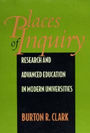 Cover of: Places of inquiry: research and advanced education in modern universities