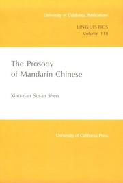 Cover of: The prosody of Mandarin Chinese