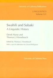 Cover of: Swahili and Sabaki by Derek Nurse