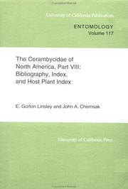 Cover of: The Cerambycidae of North America, Part VIII: Bibliography, Index, and Host Plant Index (University of California Publications in Entomology)