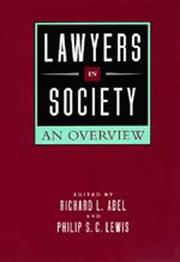 Cover of: Lawyers in Society: An Overview