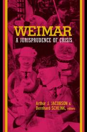 Cover of: Weimar: a jurisprudence of crisis