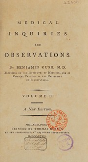 Cover of: Medical inquiries and observations