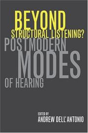 Cover of: Beyond Structural Listening?: Postmodern Modes of Hearing