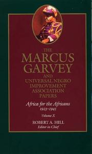 Cover of: The Marcus Garvey and Universal Negro Improvement Association Papers, Vol. X | Marcus Garvey