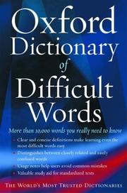 Cover of: The Oxford Dictionary of Difficult Words