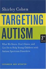 Cover of: Targeting Autism by Shirley Cohen, Shirley Cohen