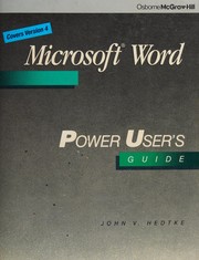 Cover of: Microsoft Word: power user's guide