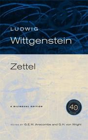 Cover of: Zettel