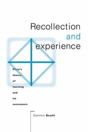 Cover of: Recollection and Experience: Plato's Theory of Learning and its Successors