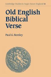 Cover of: Old English Biblical Verse by Paul G. Remley, Paul G. Remley