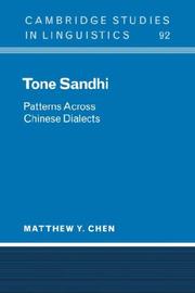 Cover of: Tone Sandhi by Matthew Y. Chen