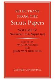 Cover of: Selections from the Smuts Papers | Jean van der Poel