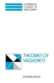 Cover of: Theories of Vagueness (Cambridge Studies in Philosophy)