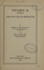 Cover of: Vitamin B₁ (thiamin) and its use in medicine