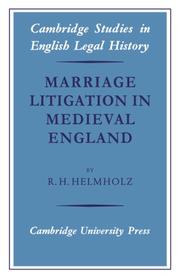 Cover of: Marriage Litigation in Medieval England