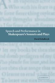 Cover of: Speech and Performance in Shakespeare