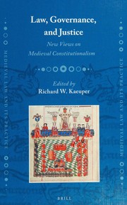 Cover of: Law, Governance, and Justice by Richard Kaeuper