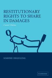 Cover of: Restitutionary Rights to Share in Damages by Simone Degeling