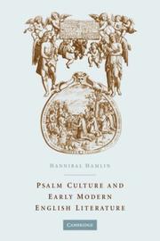 Cover of: Psalm Culture and Early Modern English Literature