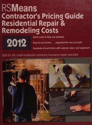 Cover of: RSMeans residential repair & remodeling costs: contractor's price guide 2012