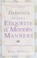 Cover of: Manners and Etiquette