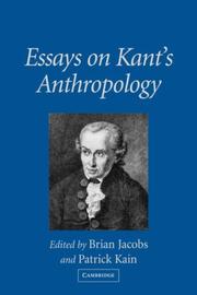 Cover of: Essays on Kant's Anthropology by 