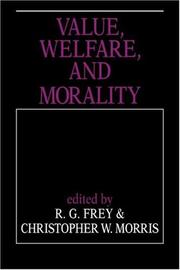 Cover of: Value, Welfare, and Morality