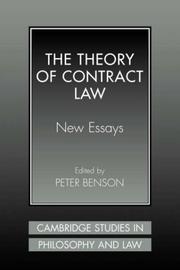 Cover of: The Theory of Contract Law | Peter Benson